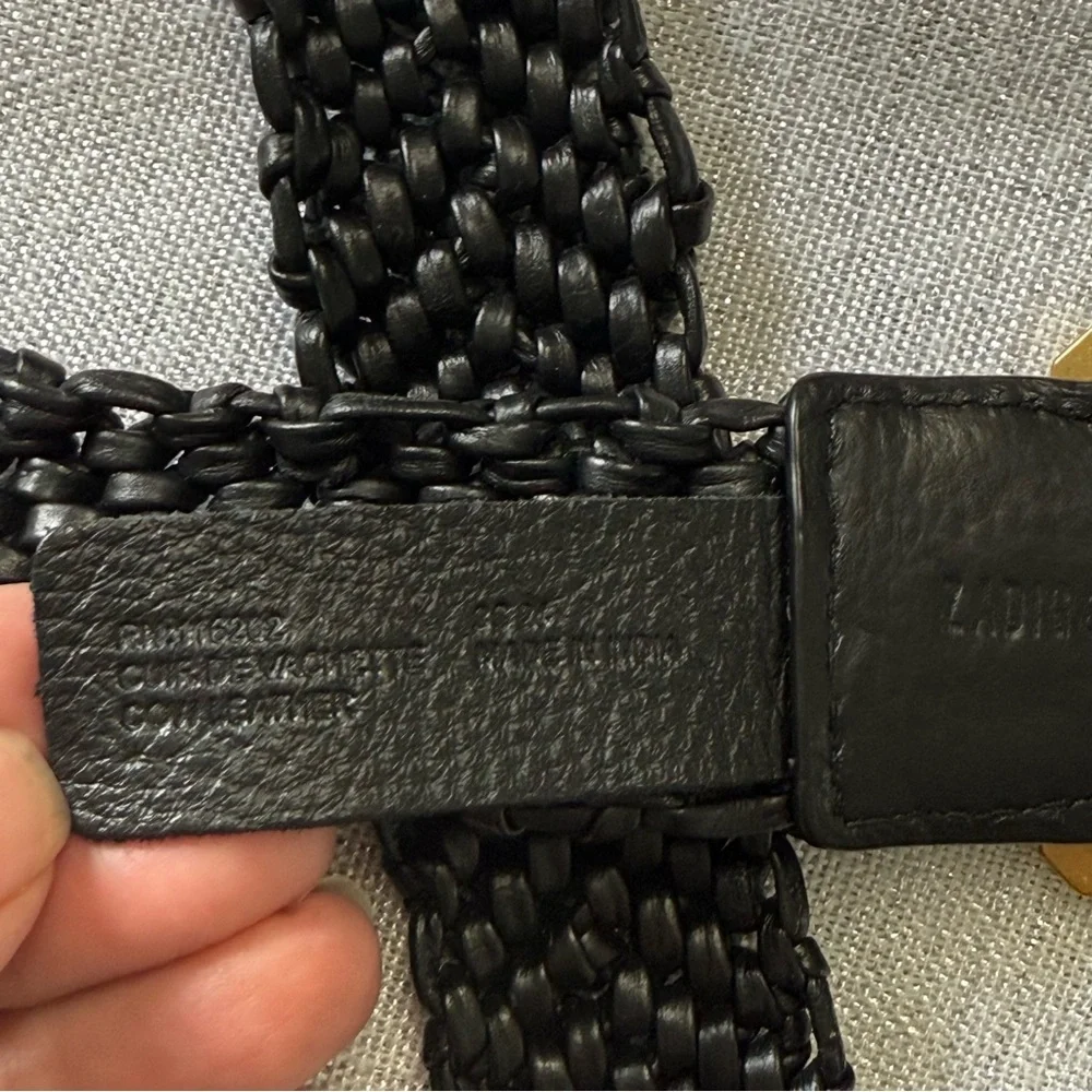 Zadig & Voltaire La Cecilia Obsession Belt Noir OS Braided leather C Buckle